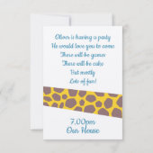 Party Giraffe Einladung (Rückseite)