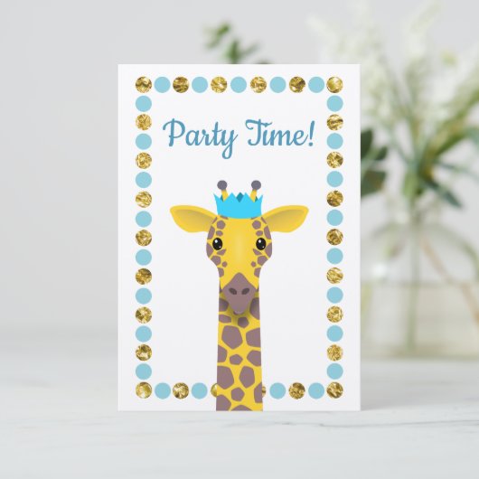 Party Giraffe Einladung (Stehend Vorderseite)