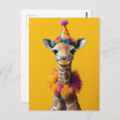 Party Giraffe Extravaganza Postkarte (Vorne/Hinten)