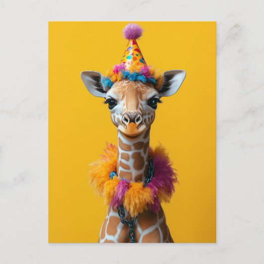 Party Giraffe Extravaganza Postkarte (Vorderseite)