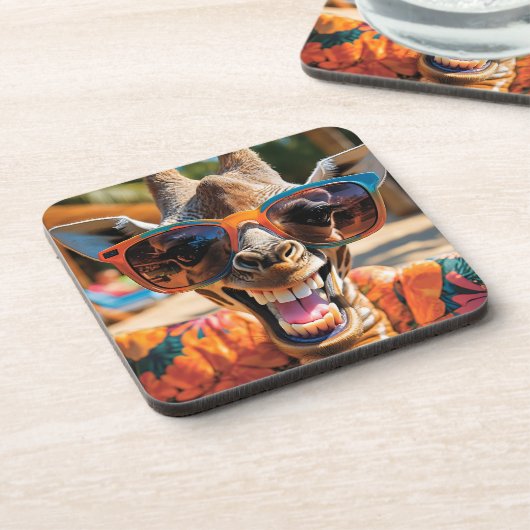 Party Giraffe Getränkeuntersetzer (Linke Seite)