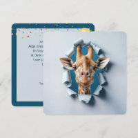 Party Giraffe in einem Papierloch