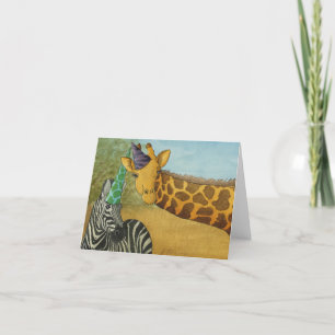 Party: Giraffe/Zebra-Karte 4"x5,6" Feiertagskarte