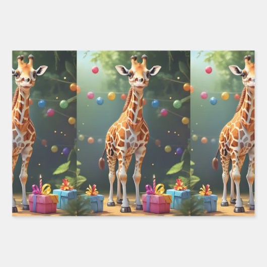Party: Giraffen | Geschenkpapier Set (Vorderseite 3)