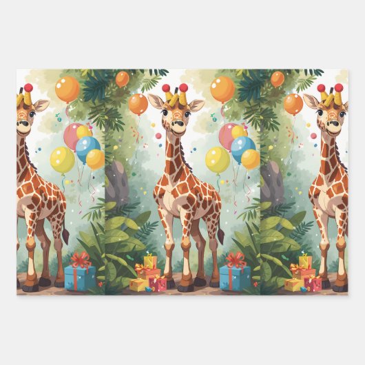 Party: Giraffen | Geschenkpapier Set (Vorderseite 2)