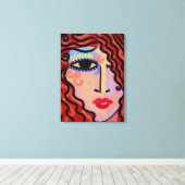 Party Girl Abstraktes digitales Portrait einer Fra Leinwanddruck (Insitu (Holzboden))