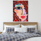 Party Girl Abstraktes digitales Portrait einer Fra Leinwanddruck (Insitu (Schlafzimmer))