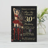 Party Girl Birthday Einladung (Stehend Vorderseite)