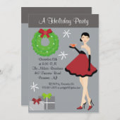 Party Girl Holiday Party Einladung (Vorne/Hinten)
