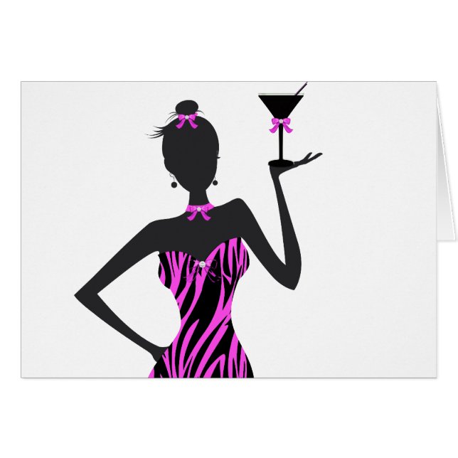 Party Girl Martini Zebra Pink (Vorderseite (Horizontal))