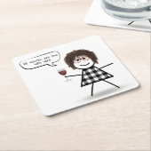 Party-Girl mit Weinangebot Rechteckiger Pappuntersetzer (angewinkelt)