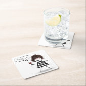 Party-Girl mit Weinangebot Rechteckiger Pappuntersetzer (Vor Ort)