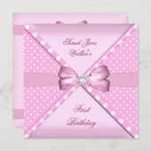 Party Girl Pink White Polka Dot Einladung (Vorne/Hinten)