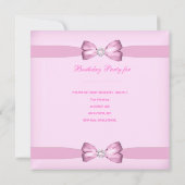 Party Girl Pink White Polka Dot Einladung (Rückseite)