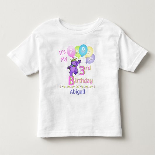 Party Girl Princess Bear Kleinkind T-shirt (Vorderseite)