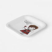 Party Girl with Red Wine Pappteller (Gewinkelt)