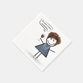 Party Girl with Red Wine Serviette (Ecke)