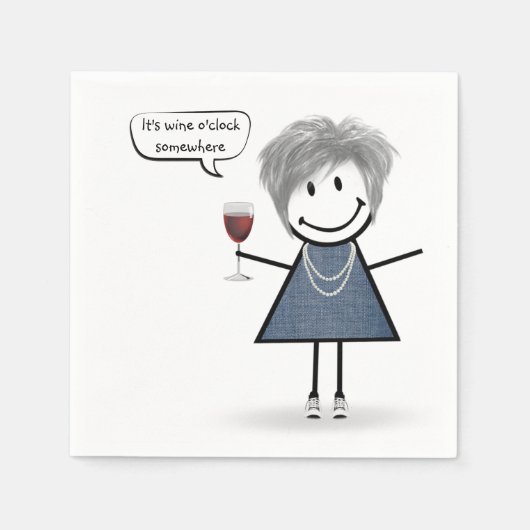 Party Girl with Red Wine Serviette (Vorderseite)