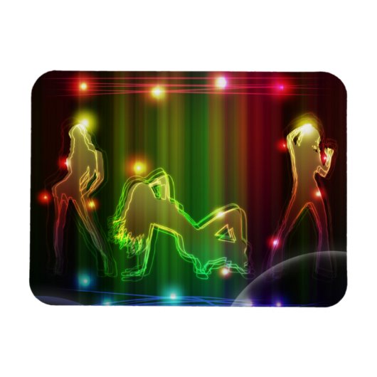 Party Girls Moderne trendige Neon Lights Magnet (Horizontal)