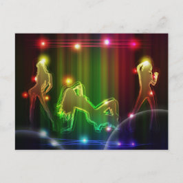 Party Girls Moderne trendige Neon Lights Postkarte