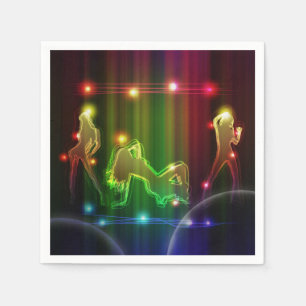 Party Girls Moderne trendige Neon Lights Serviette