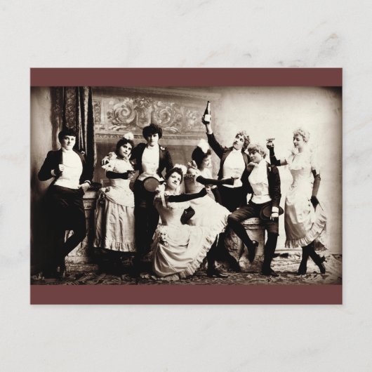 Party Girls Vintag Print Postkarte (Vorderseite)