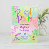 Party, glattes Party, Neon Glow im Dunkeln, Einladung (Stehend Vorderseite)