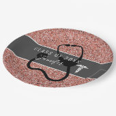 Party-Glitzer für das medizinische Stethoscope Pappteller (Schrägansicht)