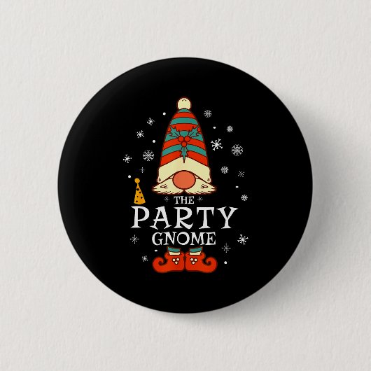 Party Gnome Xmas Group Family Matching Christmas H Button (Vorderseite)
