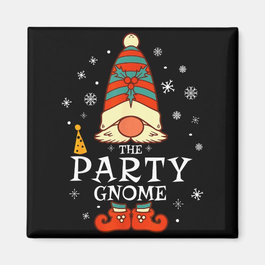 Party Gnome Xmas Group Family Matching Christmas H Magnet (Vorne)