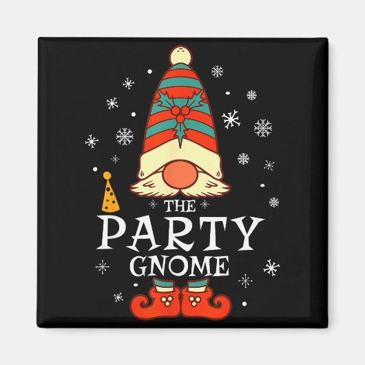 Party Gnome Xmas Group Family Matching Christmas H Magnet (Vorne)