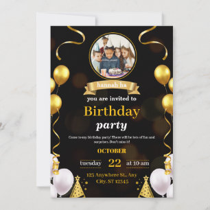 Party Gold Einladung Geburtstag