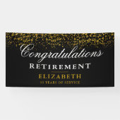 Party Gold Glitzer Black Banner (Horizontal)