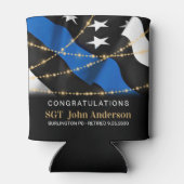 Party Gold Thin Blue Line Dosenkühler (Rückseite)