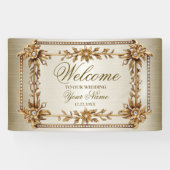 Party Gold Verziert Rectangle Dimond Blume Shiny Banner (Horizontal)