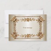 Party Gold Verziert Rectangle Dimond Blume Shiny Dankeskarte (Rückseite)