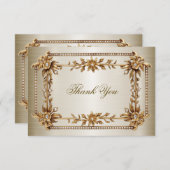 Party Gold Verziert Rectangle Dimond Blume Shiny Dankeskarte (Vorne/Hinten)