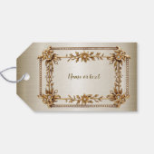 Party Gold Verziert Rectangle Dimond Blume Shiny Geschenkanhänger (Rückseite Horizontal)