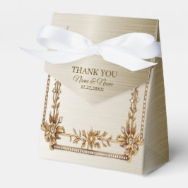 Party Gold Verziert Rectangle Dimond Blume Shiny Geschenkschachtel