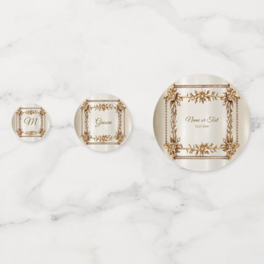 Party Gold Verziert Rectangle Dimond Blume Shiny Konfetti (Rückseiten)