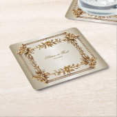 Party Gold Verziert Rectangle Dimond Blume Shiny Rechteckiger Pappuntersetzer (angewinkelt)