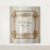 Party Gold Verziert Rectangle Dimond Blume Shiny Wandteppich (Vorderseite)