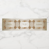 Party Gold Verziert Rectangle Dimond Blume Shiny Wasserflaschenetikett (Einzelnes Label)