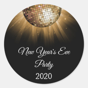 Party-Golddisco-Ball 2019 Sylvesterabends Runder Aufkleber