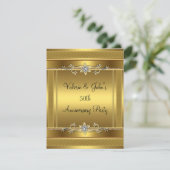 Party Golden Gold Diamond Jewel zum 50. Jubiläum Einladung (Stehend Vorderseite)