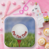 Party Golf Ball on Red T-Shirt Pappteller (Party)
