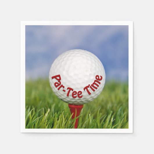 Party Golf Ball on Red T-Shirt Serviette (Vorderseite)