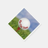 Party Golf Ball on Red T-Shirt Serviette (Ecke)