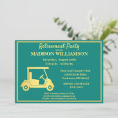 Party Golf Green & Gold Einladung (Stehend Vorderseite)