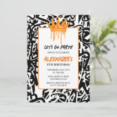 Party Graffiti Paint Einladung (Stehend Vorderseite)